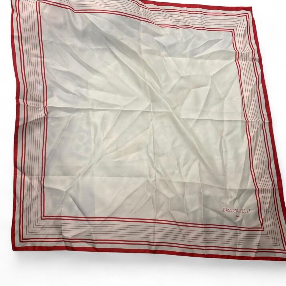 Jean Michelle Paris Red and white striped scarf - Picture 4 of 4